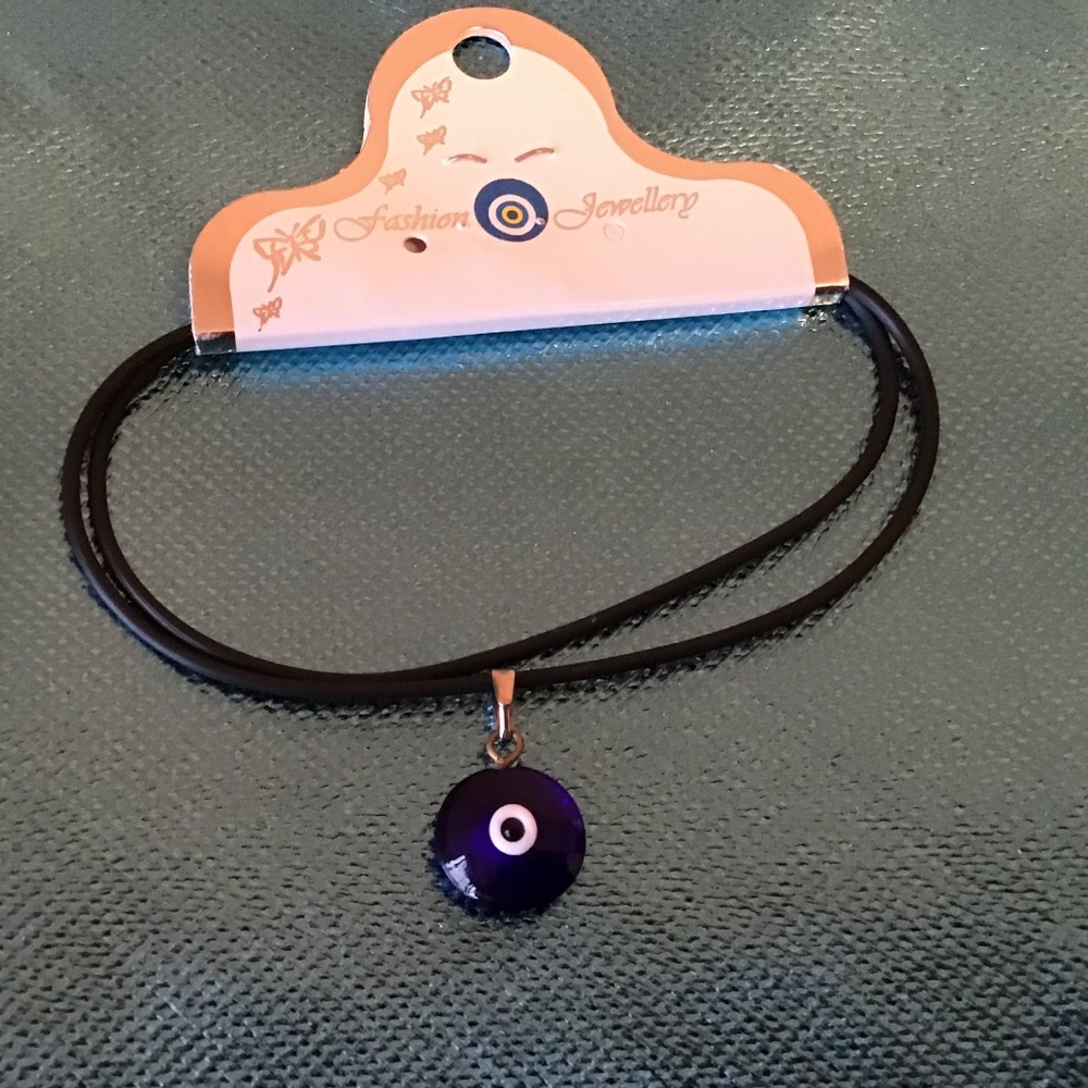 EVIL EYE PENDANT on BLACK CORD